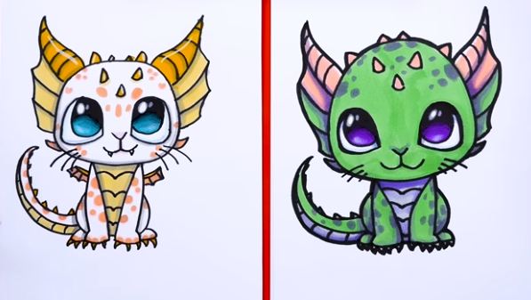 How To Draw A Mythical Kitten Dragon Step By Step Htfunny