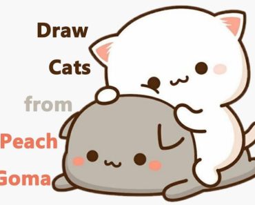 How to Draw 2 Cats from Peach Goma step by step