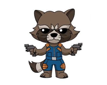How to Draw Rocket Raccoon step by step