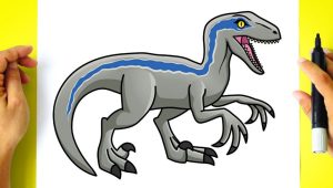 How to draw Velociraptor step by step