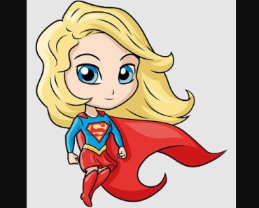 Easy Supergirl drawing step by step – Chibi Supergirl