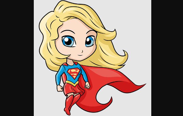 Easy Supergirl drawing step by step