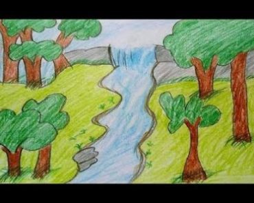 How to Draw Scenery of Rainforest step by step