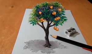 Easy Mango Tree Drawing Step by Step
