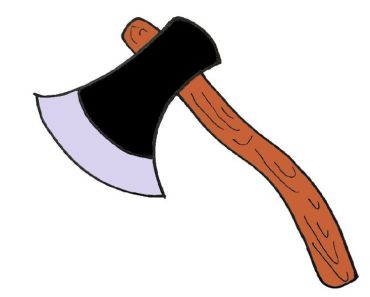 How to draw an ax step by step