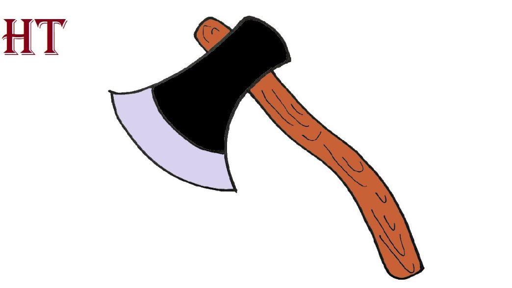How to draw an ax step by step