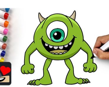 How to Draw Mike Wazowski from Monsters step by step