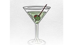 How to Draw a Martini glass