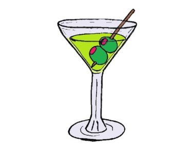 How to Draw a Martini glass step by step