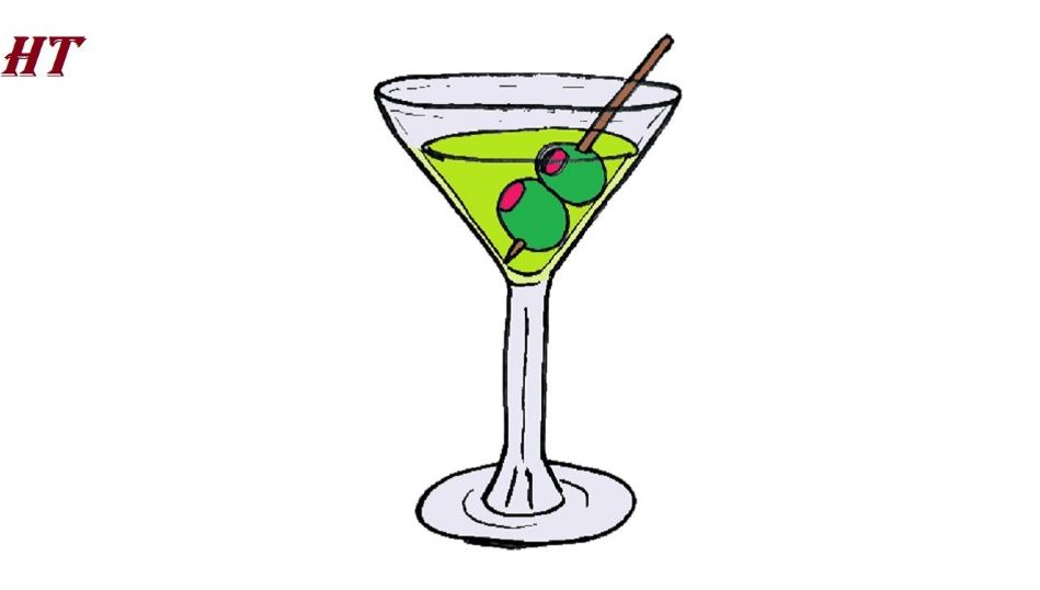 How to Draw a Martini glass step by step