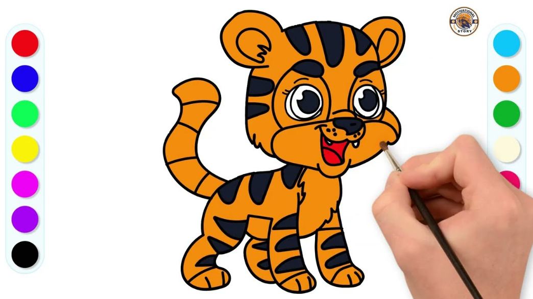 How To Draw Cute Baby Tiger Step By Step