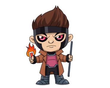 How to Draw Gambit from X-Men step by step