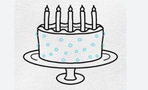 How to Draw a Birthday cake step by step