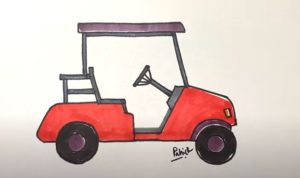 How to draw a golf cart 