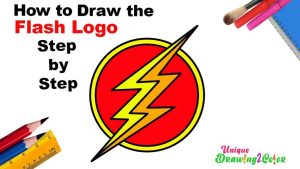 How to Draw Flash logo step by step