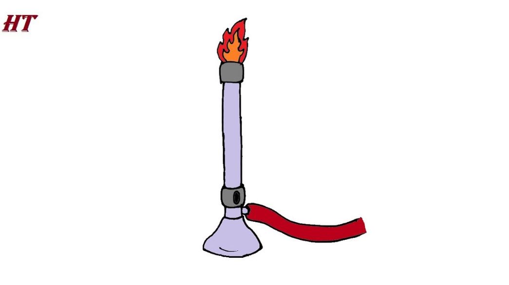 How to Draw a Bunsen Burner Easy