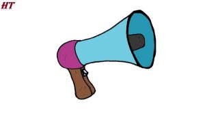 How to Draw a Megaphone step by step