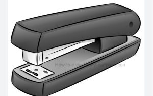 How to Draw a Stapler step by step