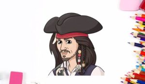 How to Draw Captain Jack Sparrow step by step