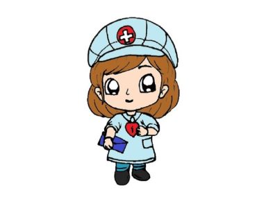 How to Draw a Cartoon Nurse step by step