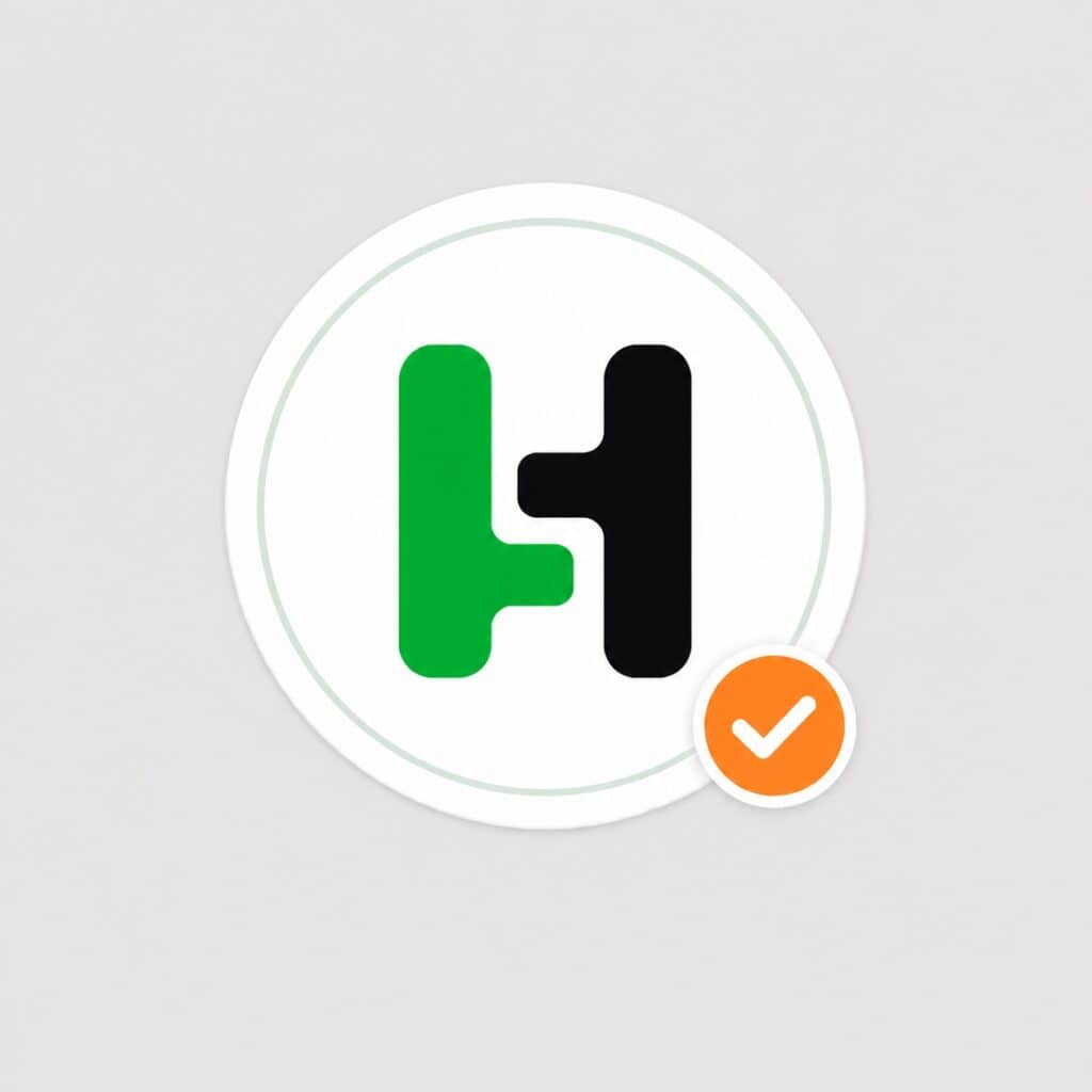 Håndsvinget checkmark ikon med grøn og sort farve, symboliserer godkendelse eller succes.