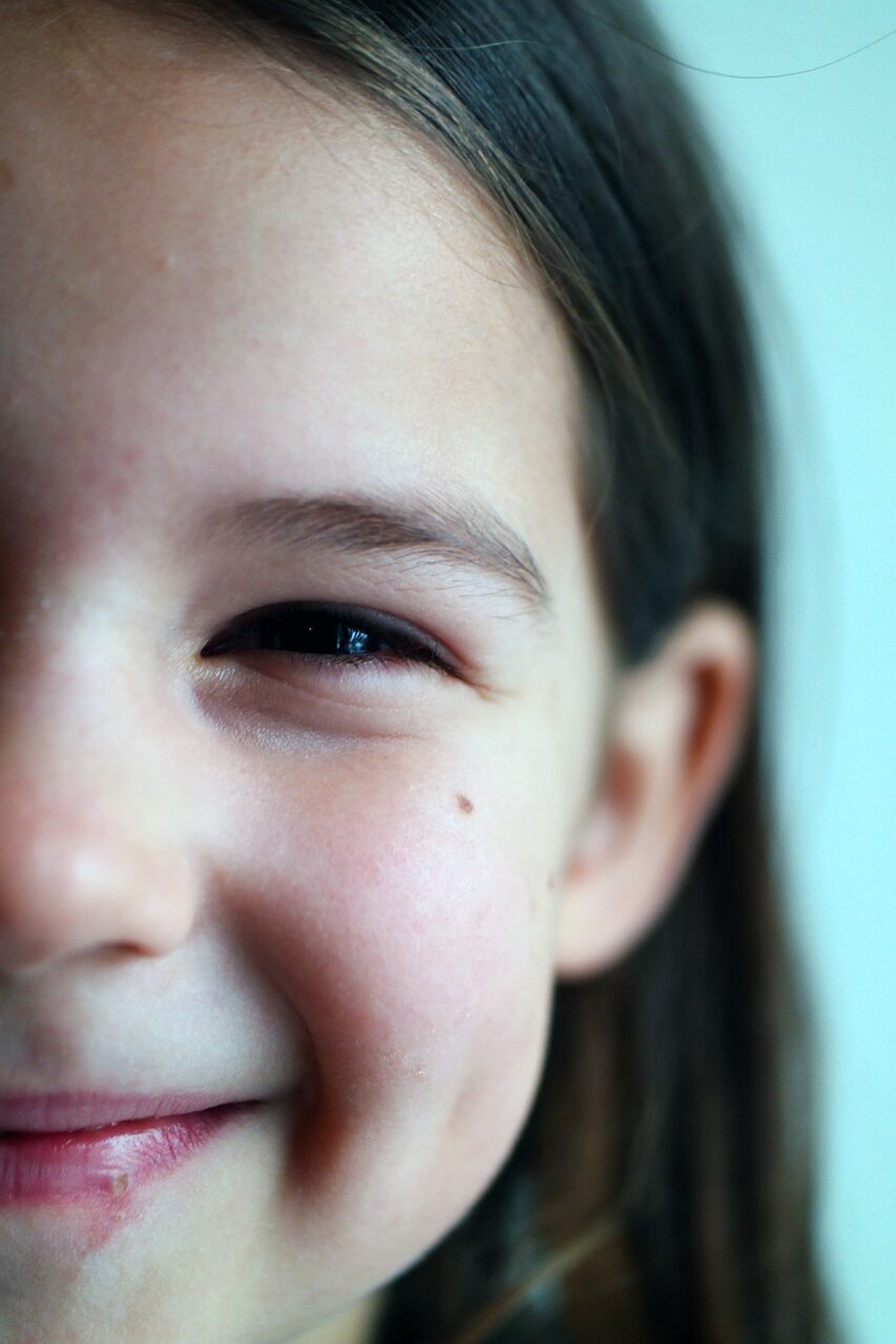 girl, kid, facial