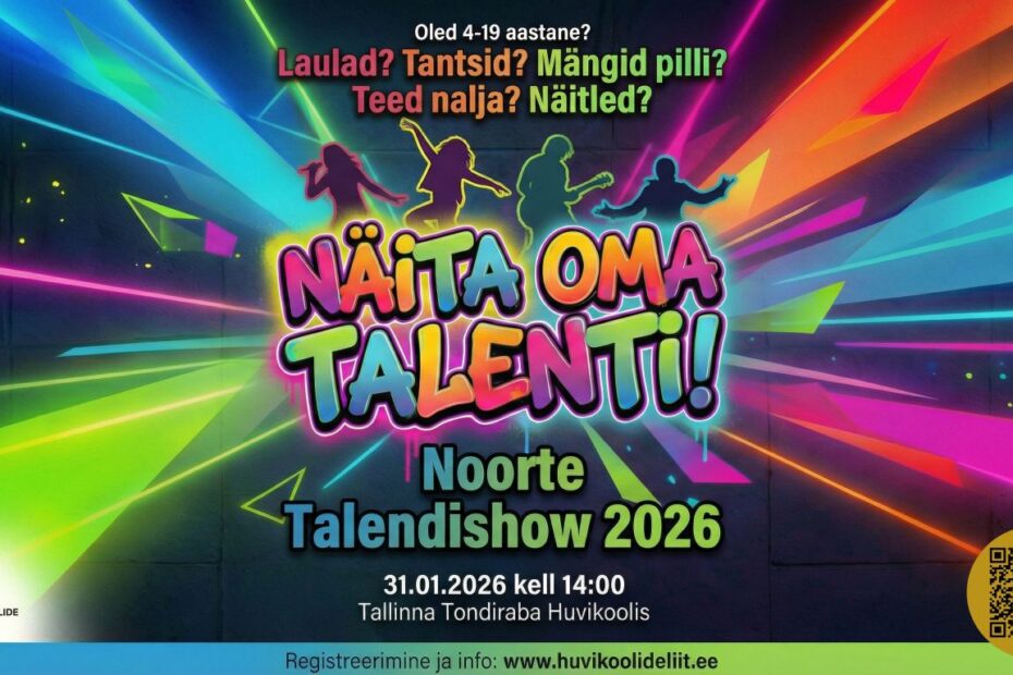 Talendishow 2026 Tondiraba Huvikoolis registreerimine on avatud