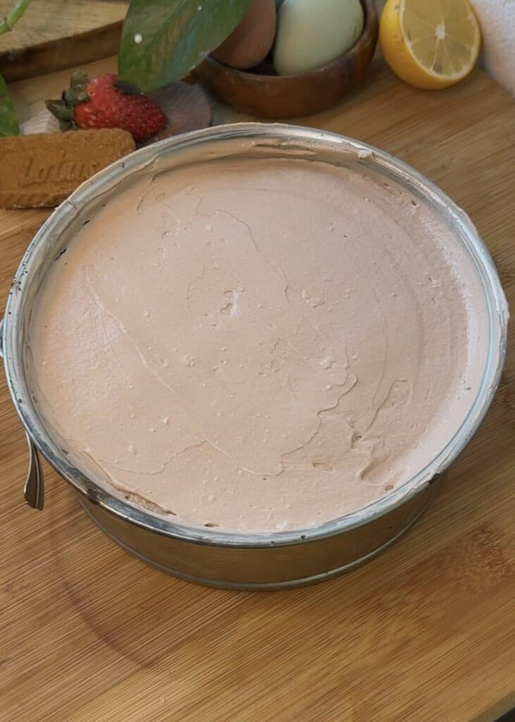 cheesecake ready for chilling.