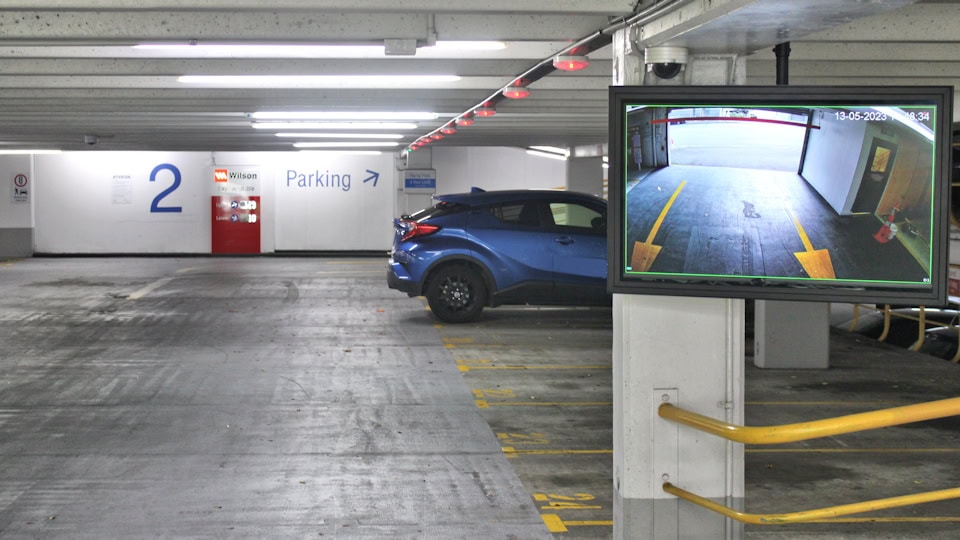 43" Apollo protective screen enclosure Wilson Parking, Auckland. 1 of 6