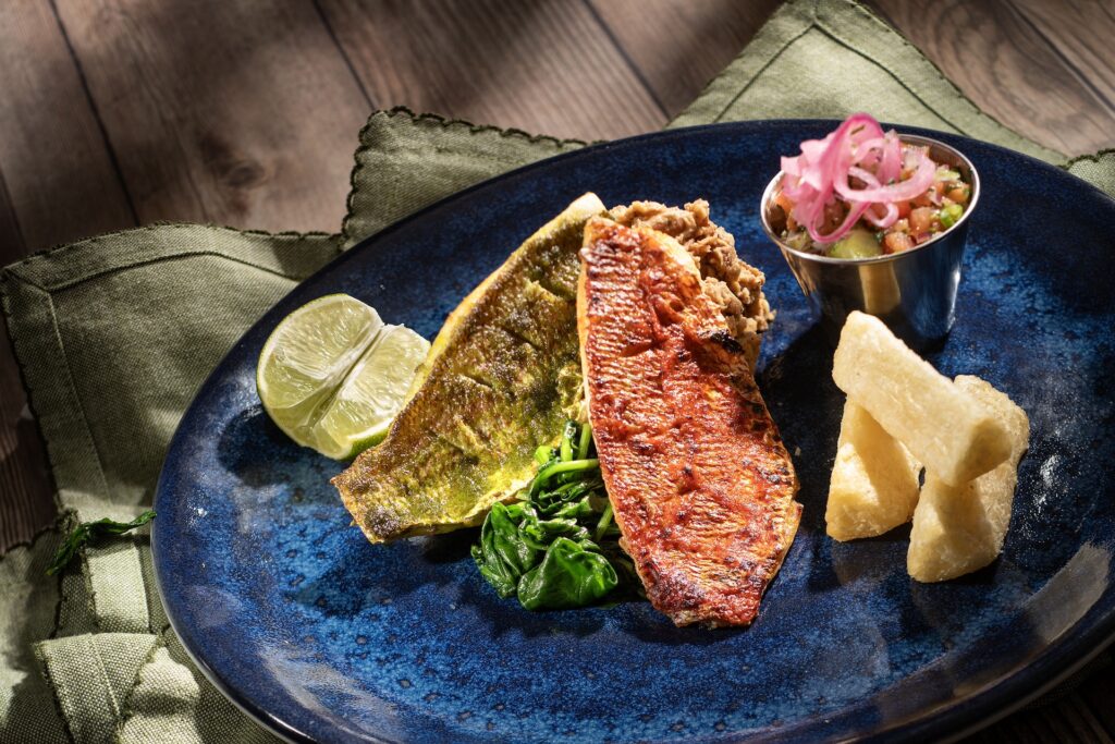 Disney Treasure Plaza de Coco Red Capsicum and Green Parsley Grilled Snapper 1