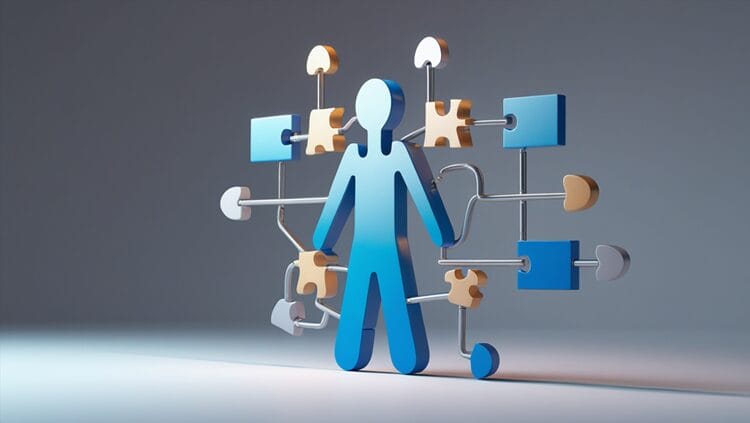 Conceptual illustration of digital people search tools and methods