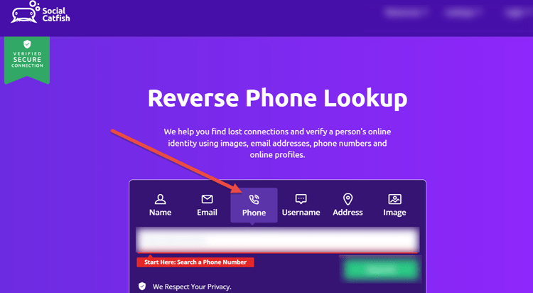 Phone number Lookup with Social Catfish