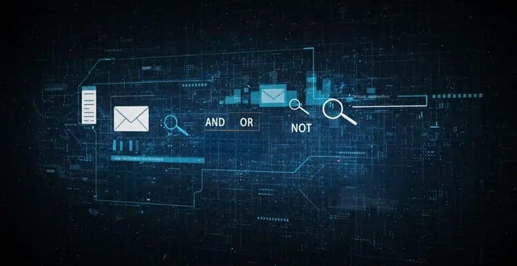 Visualization of advanced email search techniques and Boolean operators