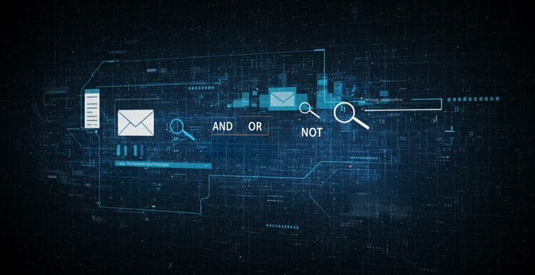 Visualization of advanced email search techniques and Boolean operators