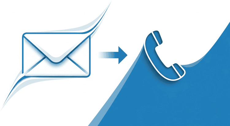 Email to phone number lookup illustration showing connected icons