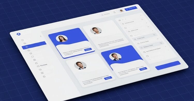 Professional networking platform interface showing contact information and connection options