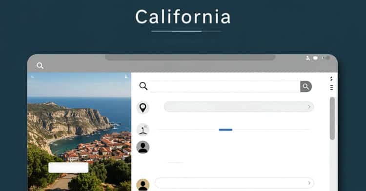 Social media search interface with California-specific filters highlighted