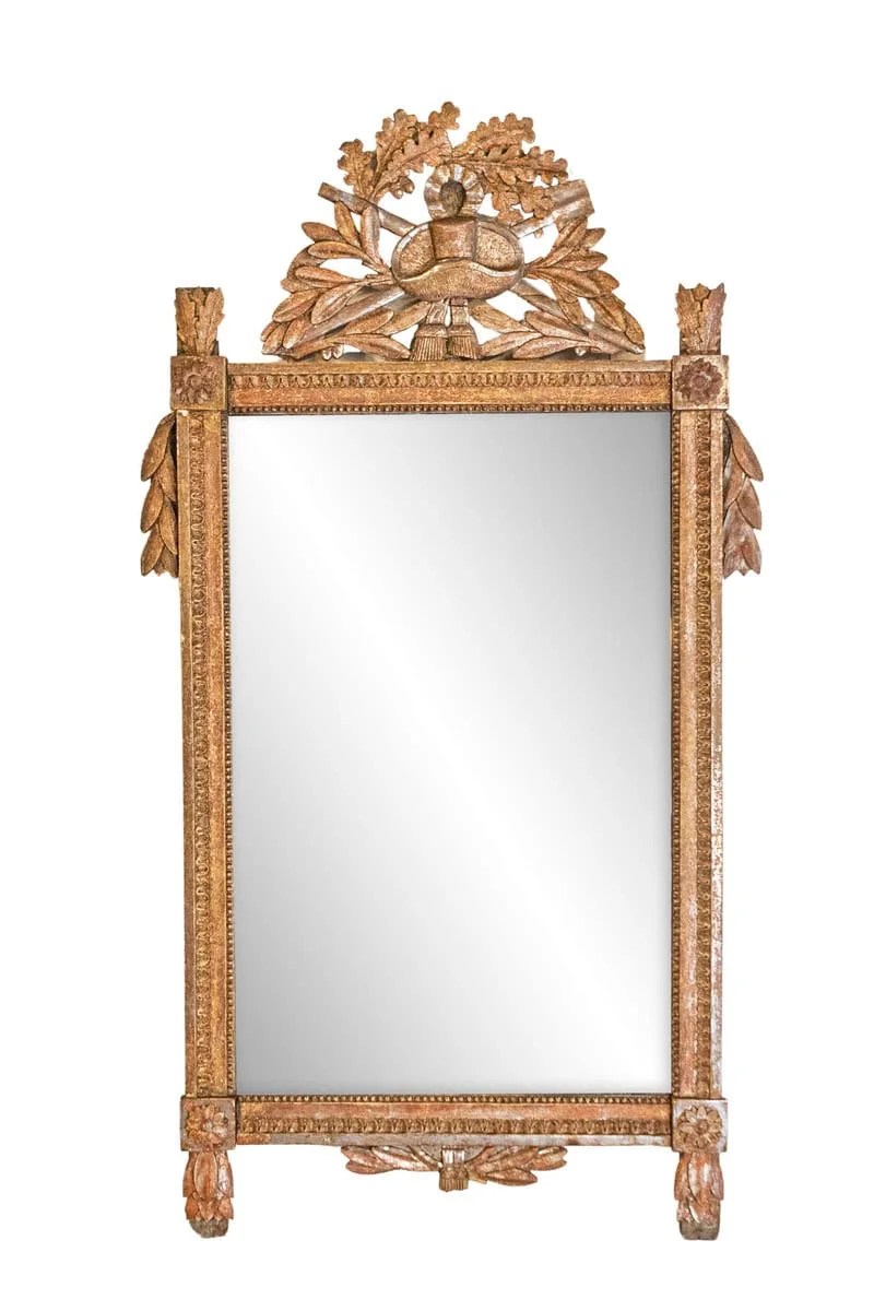☆ギルバートクラフト　バレリーナ燭台　ブロンズ　アンティーク　西洋美術品 French 1790s Louis XVI Giltwood Wall Mirror with Carved Gardening