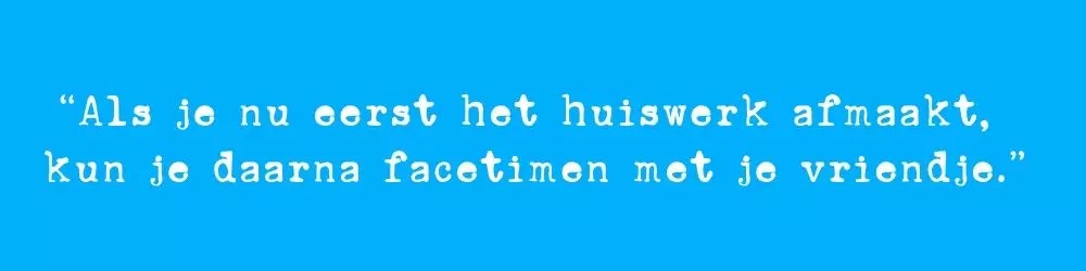 Vertel wat je verwacht.