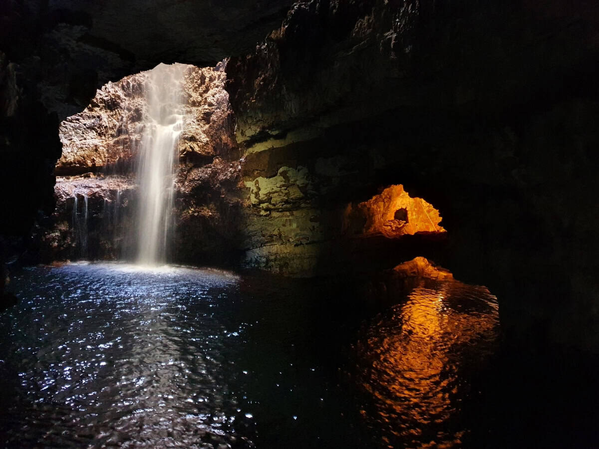 Inside Smoo Cave.