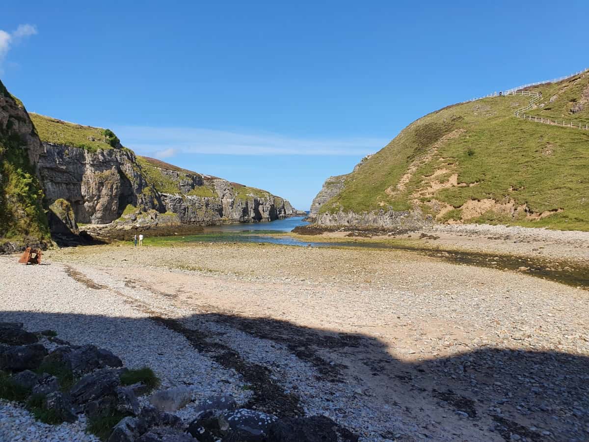 View of beach outside Smoo Cave.