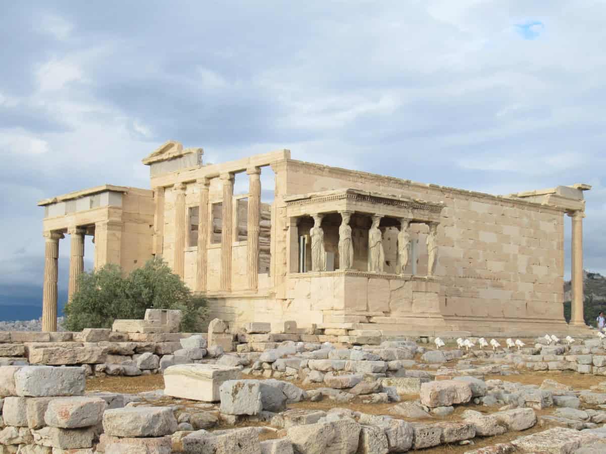 The Erechtheion atop the Acropolis.