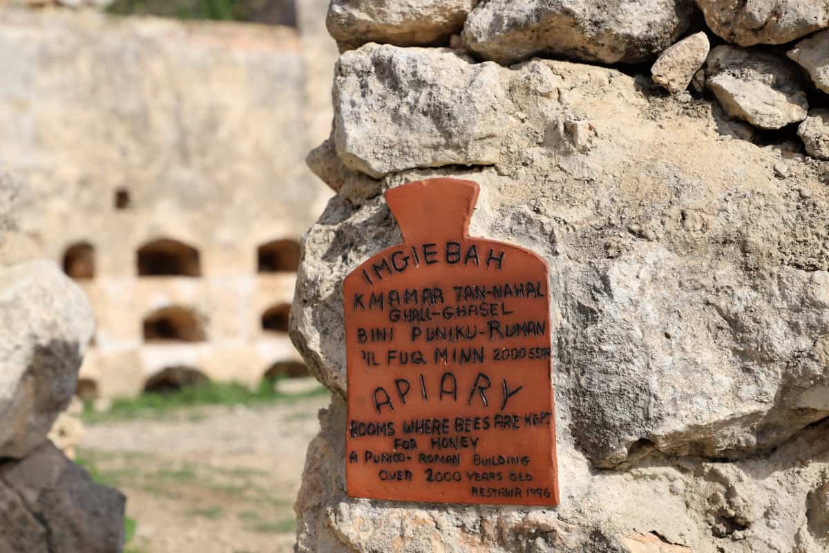 Ancient stone wall with traditional African heritage sign at The Wandering Woodward.