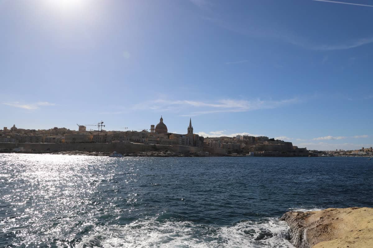 Historic Valletta skyline with St. John’s Co-Cathedral and waterfront views in Malta.