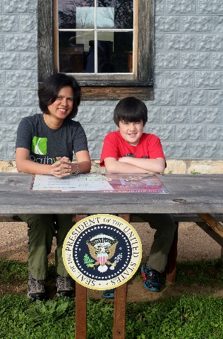 Visiting the Texas White House - LBJ Natl. Historical Park - historic picnic table - Two Worlds Treasures
