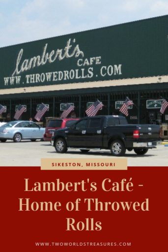 Never thought we would stop at Lambert's Café - Home of Throwed Rolls. We first heard about it from Food Channel, and saw its billboard on highway I-55 in Missouri, on our way to Illinois from Texas. Of course we had to stop and it was a good one. We enjoyed the food and the hot rolls were really great! Don't forget to stop there when you're in the area. #lambertscafe #homeofthrowedrolls #sikestonmissouri