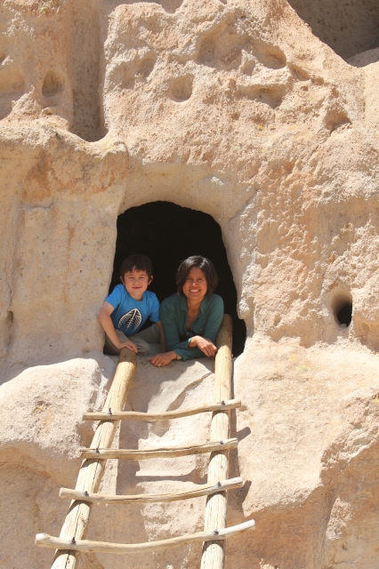 At Bandelier National Monument when visiting Santa Fe & Albuquerque in the summer. (Two Worlds Treasures)