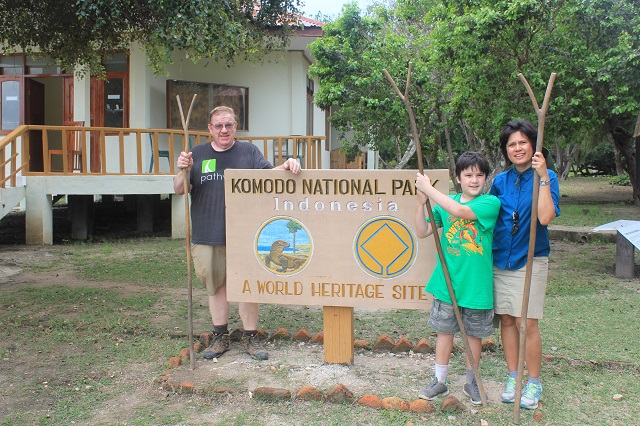 Island Hopping Flores, Indonesia - Day 1 - Rinca Island, ranger stick - Two Worlds Treasures
