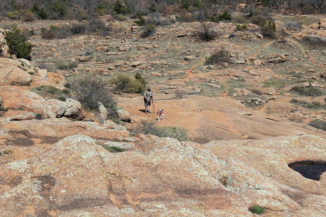 Hiking with a dog - Wichita Mountains Wildlife Refuge - Little Baldy