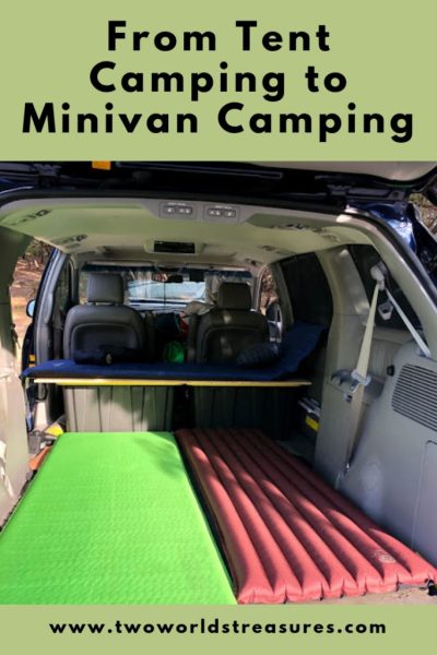Thinking about moving from tent camping to minivan camping? Here's the right article for you. Last time we went camping, we turned our minivan to camper van. We turned it on site since we still need a place for our son and our dog to sit safely at the back to the destination. Go click and save this image for your reference. #fromtentcampingtominivancamping #minivancamping #campervan #toyotasienna